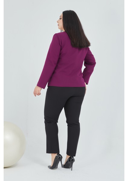 Atelier Kadın Büyük Beden Düğmeli Klasik Ceket