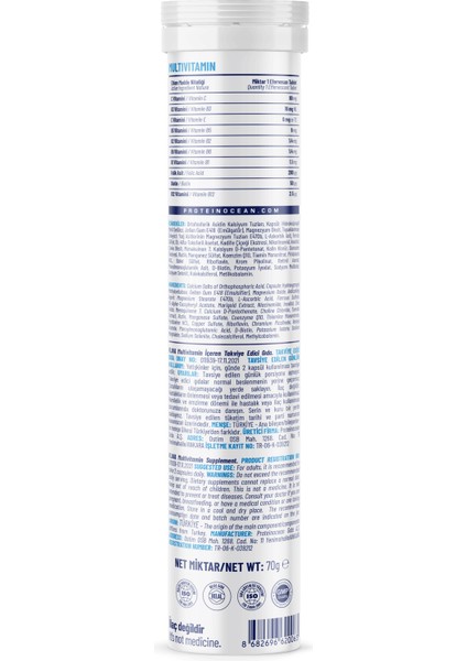 Multivitamin Efervesan - 20 Efervesan Tablet (B Vitamini + Folik Asit + E Vitamini) fiyatları