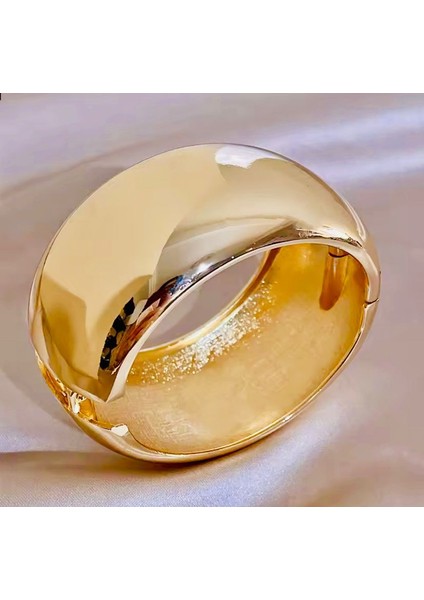 Altın Renk Bombeli Çelik Kelepçe Bilezik fiyatları