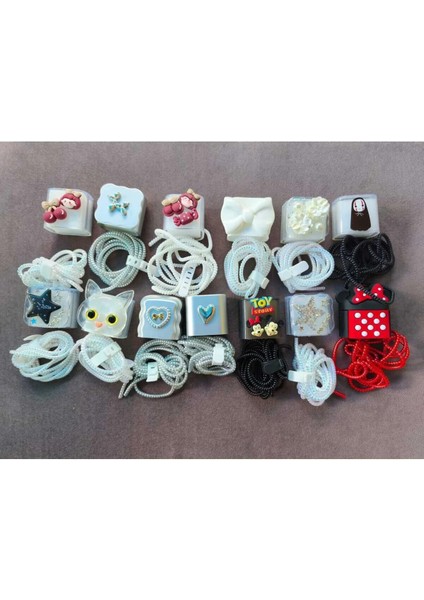 18/20 W Şarj Cihazı Uyumlu Figürlü Şarj Cihazı Koruma Seti Mickey&minnie Mouse Figürlü fiyatları