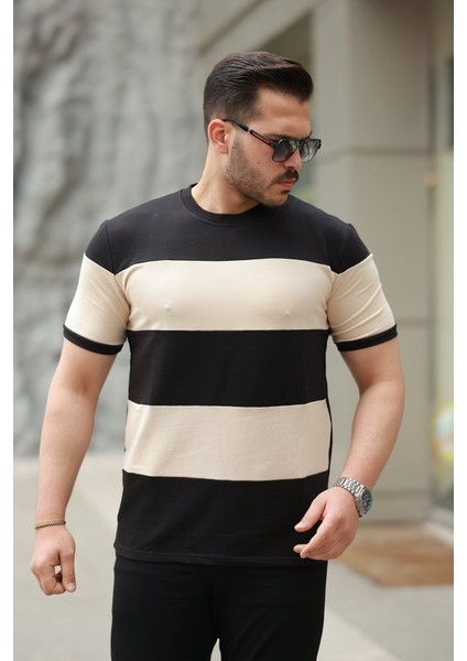Erkek Parçalı Renk Kısa Kollu Tişört