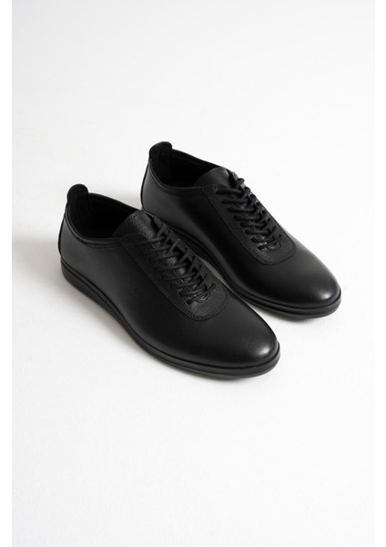 Rovan Erkek Siyah Hakiki Deri Bağcıklı Comfort Günlük Ayakkabı fiyatları