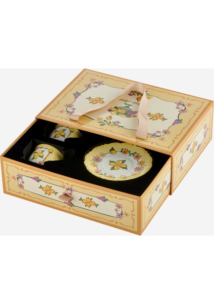 Il Sogno Sarı Stoneware Kahve Fincan Seti 90 ml