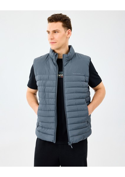 M Outerwear Polar Lining Paded Vest Erkek Gri Yelek S242212-3998