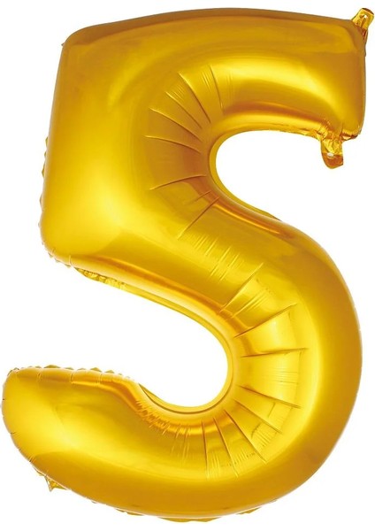 Folyo Balon 5 Rakamı Helyum Balon 36 cm Gümüş Renk - 5 Yaş Balonu - 5 Yaş Balon - 5 Rakam Balon