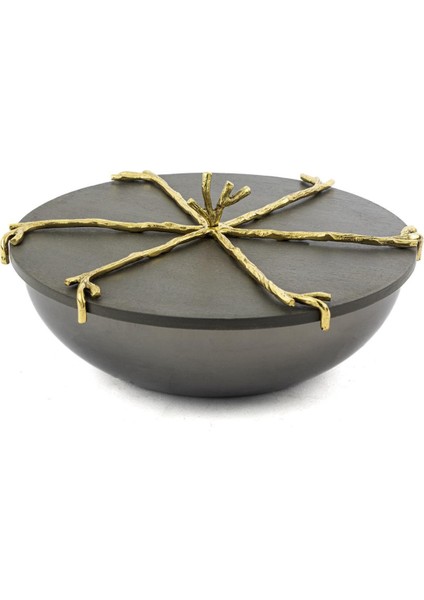 Branch Kapaklı Gold Gri Kase 22X10CM