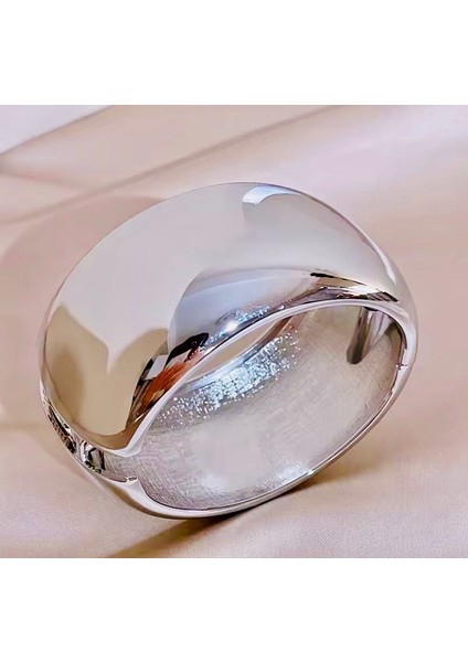 Gümüş Renk Bombeli Rodyumlu Kelepçe Bilezik fiyatları