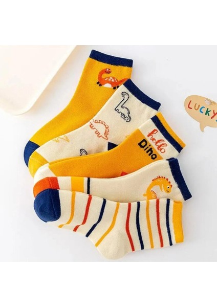 5 Çift Dinazor Desenli Bebek Çorap ve Çocuk Çorabı Özel Dinozor Serisi fiyatları