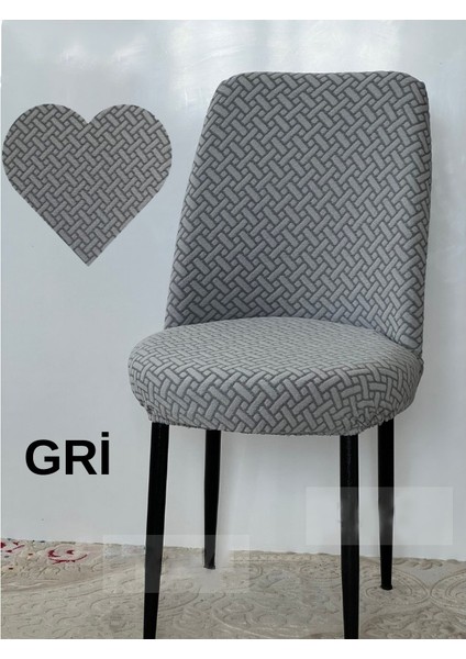 Tuğla Desen Oval Sandalye Kılıfı Likralı Esnek Yıkanabilir Lastikli Sandalye Örtüsü (6 Adet )