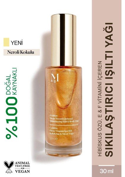 Golden Hour Vitamin İçerikli Işıltılı Saç Ve Vücut Yağı Neroli 30 ml