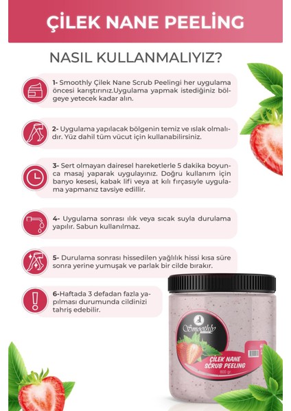 Çilek & Nane Aromalı Canlandırıcı & Yumuşatıcı El Ayak ve Vücut Bakım Peelingi 800GR