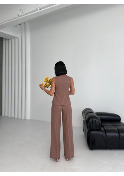 Ti̇na Asi̇metri̇k Keten Yelek Pantolon Takim fiyatları