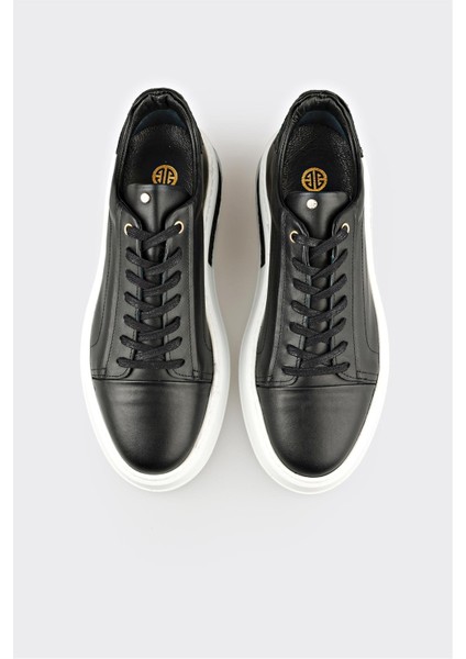 Siyah Deri Erkek Spor Ayakkabı fırsatları