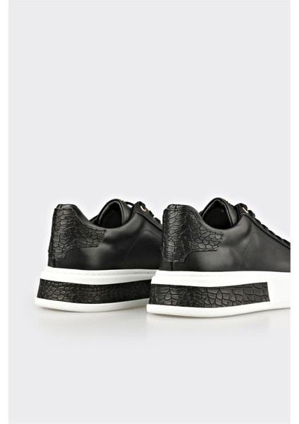 Siyah Deri Erkek Spor Ayakkabı indirimleri