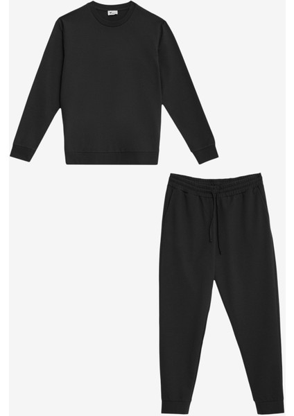 2 Iplik Pamuklu Standart Fit Normal Kesim Eşofman Takımı Paketi