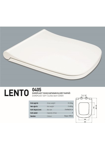 Luna Kanalsız Asma Klozet LN5610,Nkp Lento Duroplast Yavaş Kapak indirimleri