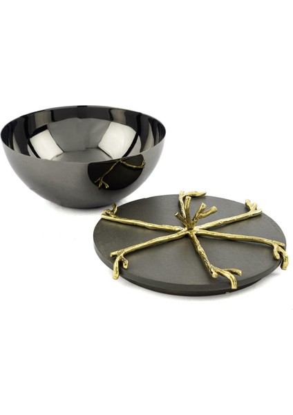 Branch Kapaklı Gold Gri Kase 17X10CM fiyatları