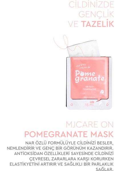 On Nar Özlü Kağıt Yüz Maskesi – Antioksidan ve Yoğun Nemlendirme, Tüm Cilt Tipleri İçin, 1 Adet, Kore Üretimi indirimleri