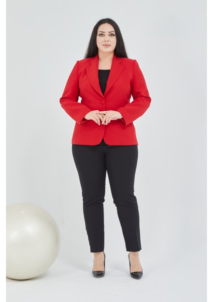 Atelier Kadın Büyük Beden Düğmeli Klasik Ceket modelleri