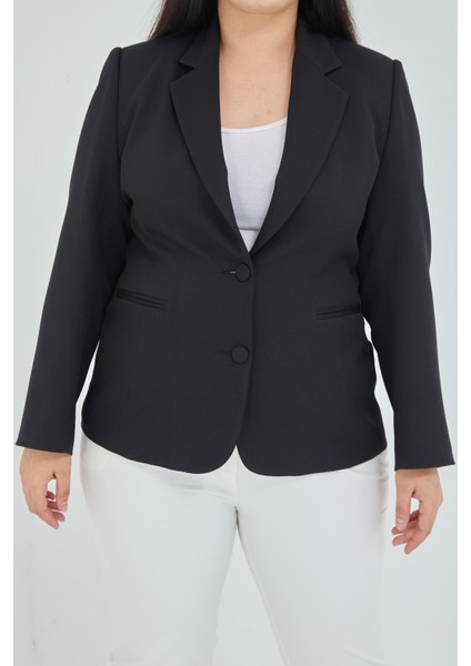 Atelier Kadın Büyük Beden Düğmeli Klasik Ceket modelleri