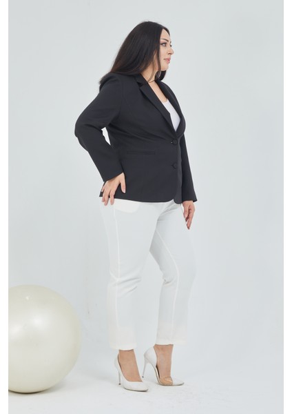Atelier Kadın Büyük Beden Düğmeli Klasik Ceket indirimleri