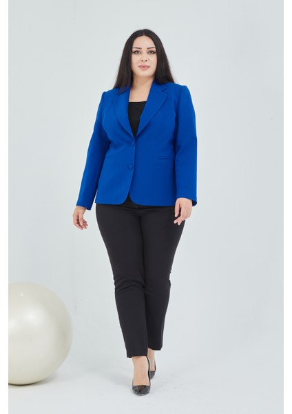 Atelier Kadın Büyük Beden Düğmeli Klasik Ceket modelleri