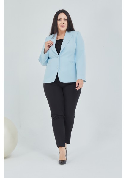 Atelier Kadın Büyük Beden Düğmeli Klasik Ceket