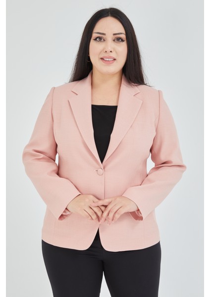 Atelier Kadın Büyük Beden Düğmeli Klasik Ceket