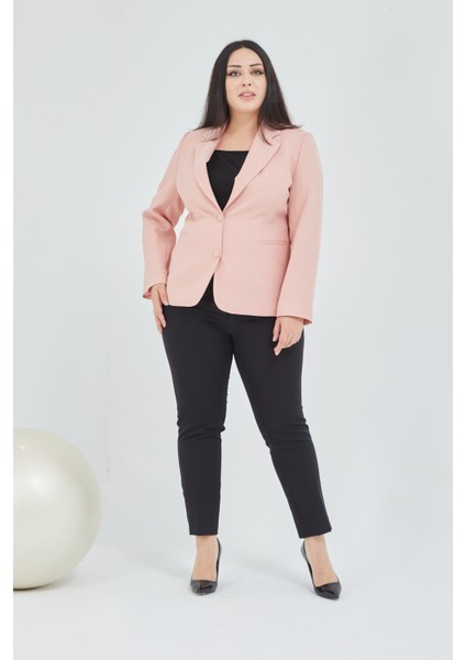 Atelier Kadın Büyük Beden Düğmeli Klasik Ceket indirimleri