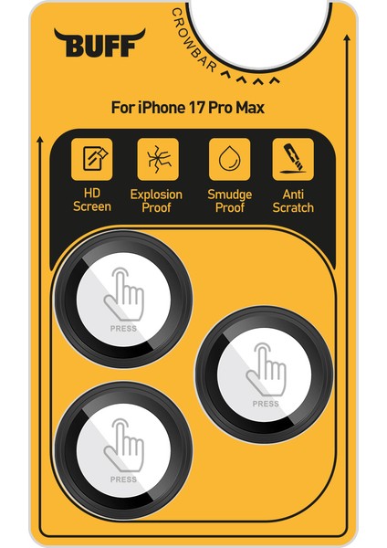Buff iPhone 17 Pro Max Metal Kamera Lens Koruyucu Black modelleri