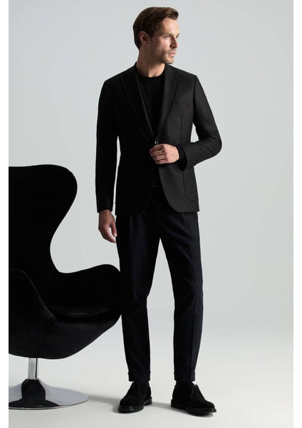 Italyan Yün Kaşmir Karışım Siyah Blazer Ceket fiyatları