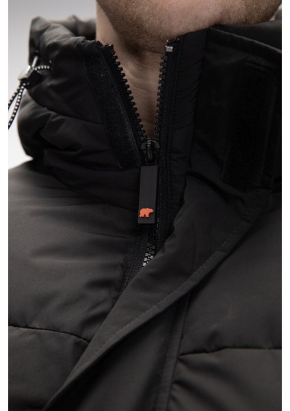 Cup Si̇yah Puffer Kapüşonlu Erkek Mont indirimleri