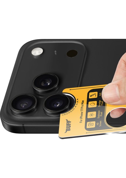 Buff iPhone 17 Pro Max Metal Kamera Lens Koruyucu Black fırsatları