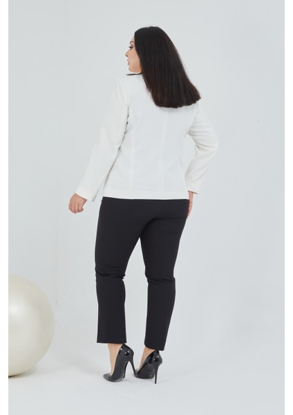 Atelier Kadın Büyük Beden Düğmeli Klasik Ceket