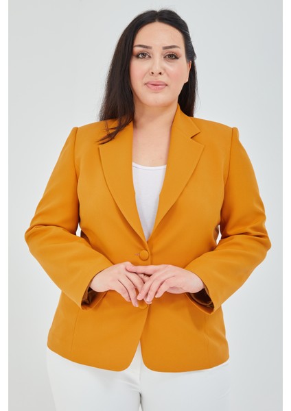 Atelier Kadın Büyük Beden Düğmeli Klasik Ceket modelleri