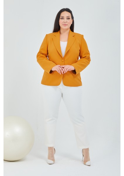 Atelier Kadın Büyük Beden Düğmeli Klasik Ceket fırsatları