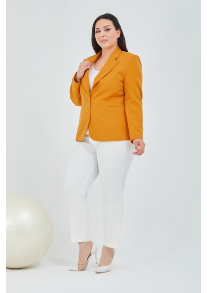 Atelier Kadın Büyük Beden Düğmeli Klasik Ceket indirimleri