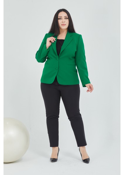 Atelier Kadın Büyük Beden Düğmeli Klasik Ceket