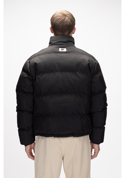 Amsterdam Si̇yah Puffer Kapüşonlu Erkek Mont modelleri