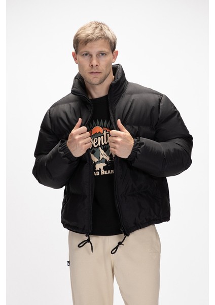 Amsterdam Si̇yah Puffer Kapüşonlu Erkek Mont fırsatları