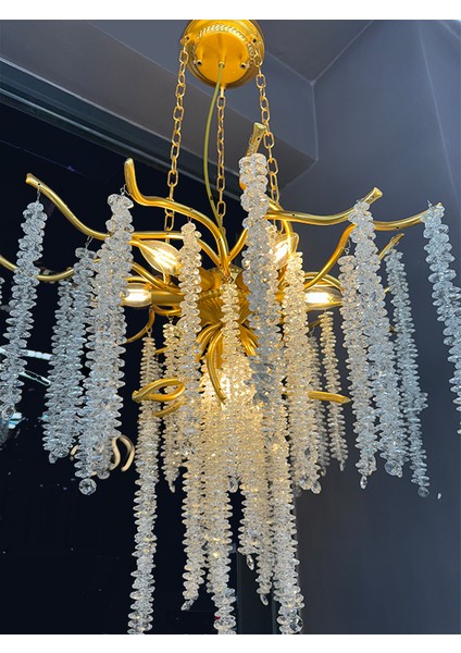 Luxury Serip Avize-Sarmaşık Kristal Taşlı Lüx Avize Salon-Lobi-Otel fiyatları