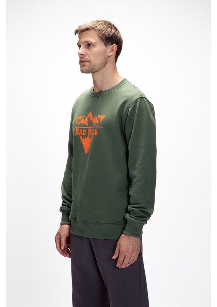 Mountain Soluk Yeşi̇l Crewneck Erkek Baskılı Sweatshirt fiyatları