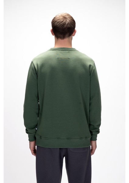 Mountain Soluk Yeşi̇l Crewneck Erkek Baskılı Sweatshirt modelleri