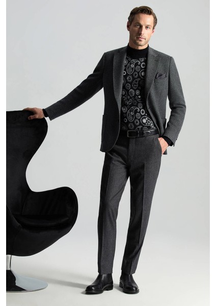 Saf Kaşmir Paisley Desen Lupetto Yaka Siyah Kazak fiyatları