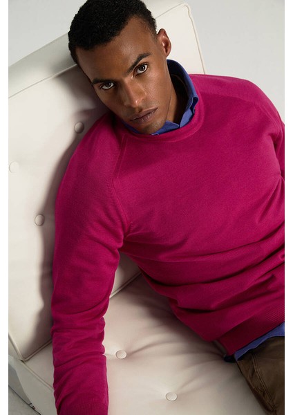 Merino Yün Fuşya Bisiklet Yaka Triko indirimleri