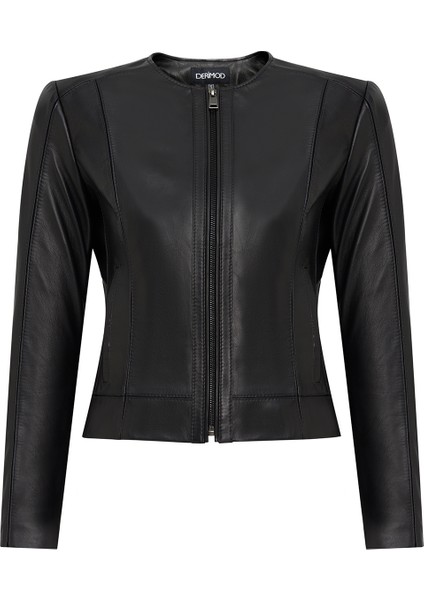 Flora Kadın Siyah Slim Kısa Deri Ceket 25SGD5300U4