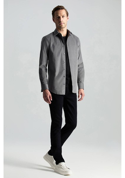 Ipek Pamuk Karışım Orta Gri Kadife Gömlek fiyatları