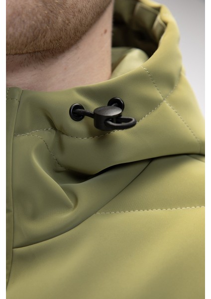 Barcelona Soluk Yeşi̇l Puffer Kapüşonlu Erkek Mont indirimleri