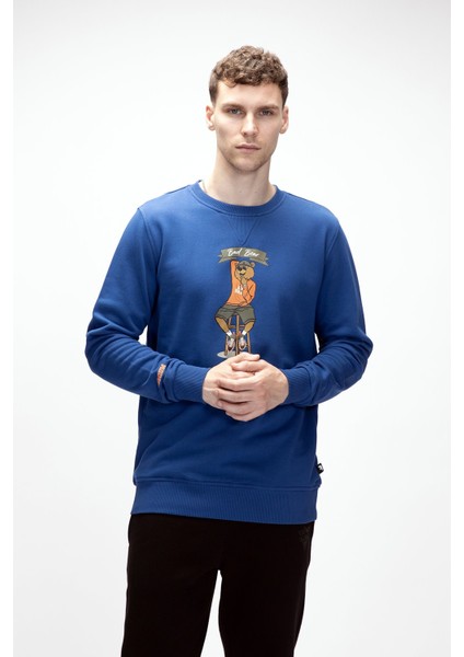 Acme Parlament Mavisi Erkek Baskılı Sweatshirt fırsatları