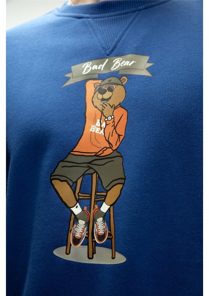 Acme Parlament Mavisi Erkek Baskılı Sweatshirt indirimleri